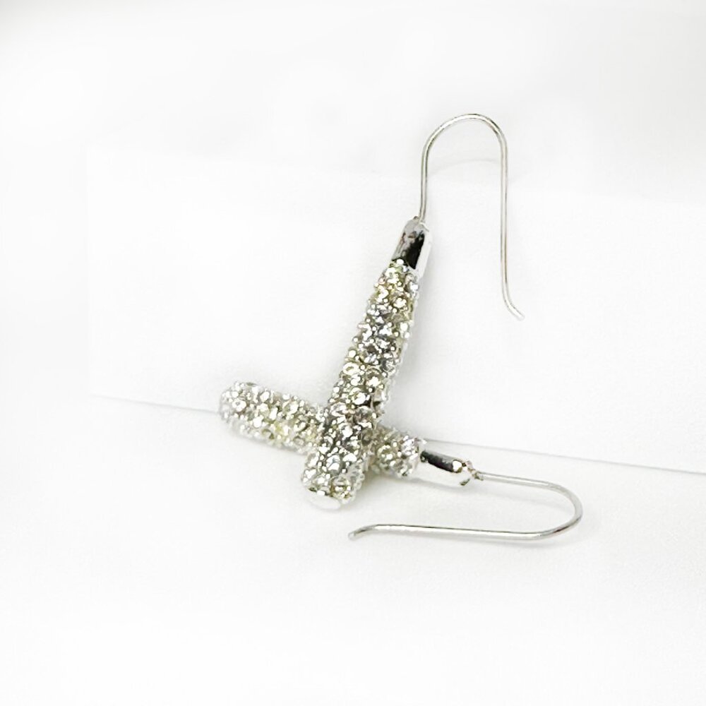 VINTAGE - High End Costume Jewelry - Fishhook Dangle Earrings - Picture 8 of 9